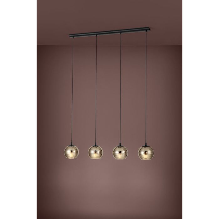 Eglo Lemorieta Μοντέρνο Κρεμαστό Φωτιστικό Πολύφωτο για 4 Λαμπτήρες E27 σε Μπεζ Χρώμα 39686